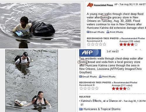 An example of Katrina Media Coverage along racial lines. 