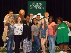 Vanity with her Staff of Resident Advisors at Eastern Michigan University