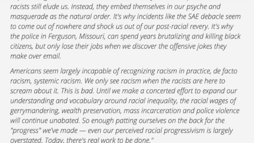 Racism is more than individual acts of meanness, it's a structural system