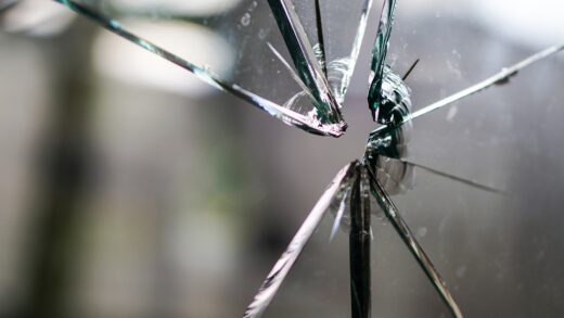 broken glass from a window